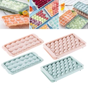 Diy Ice Mold With Cover Round/diamond 18/33 Lattice Hockey Ice Maker Cube Mould Kitchen Gadgets Bar Tools & Accessories