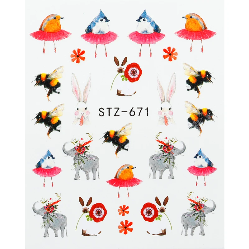 1 шт стикер для ногтей с переводом воды мультфильм Фламинго милые животные дизайн