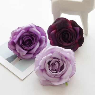 

30pcs 12cm 11color Artificial simulation silk rose flower head DIY wedding wall arch decoration wrist flower home accessories