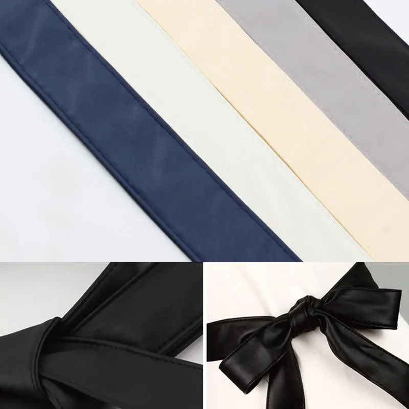 180cmx4.5cm Simply Classic Dress Belt Super Long Soft PU Leather Lace-Up Bowknot Tie Wrap Around Waist Girdle | Аксессуары для