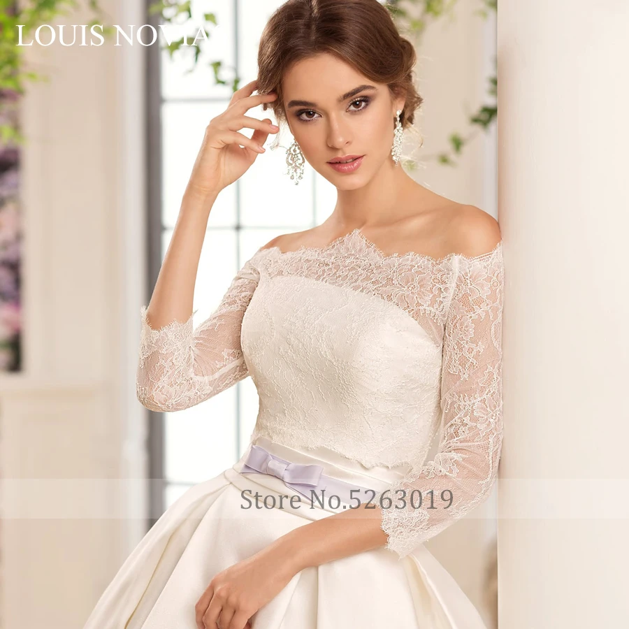 Свадебное платье LOUIS NOVIAS новое для невесты с одним плечом и длинным рукавом