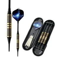 professional electronic soft tip darts with unique dart flights black aluminum alloy darts throwing game