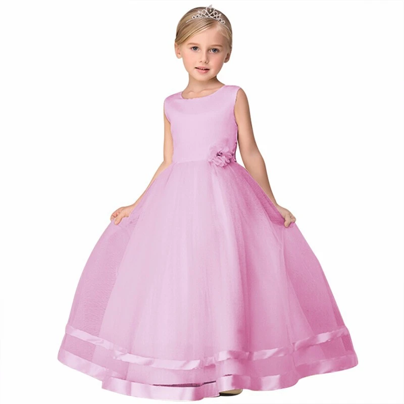 Mesh Evening Clothing Girl Princess Dress Kids Clothes Flower Dresses For Girls Children Wedding Party Formal Ball Gown | Детская одежда