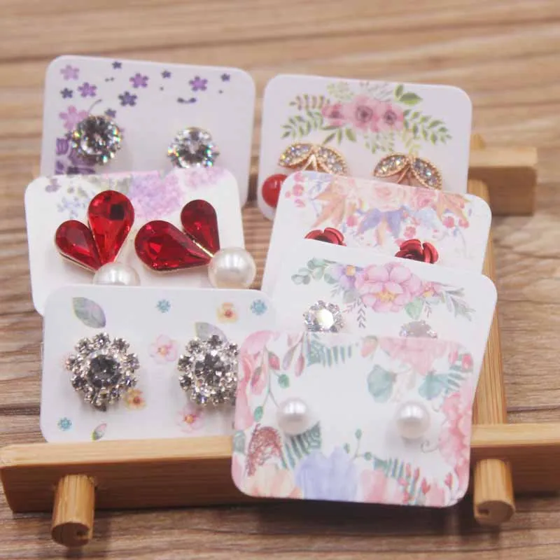Новый DIY Ювелирная упаковка бумаги 3 5*2 5 см белый цвет розовый цветок печать