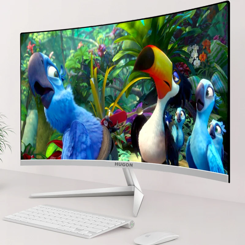 HUGON 24&quot 27 inch Curved LED Monitor Gaming Competition Led Lcd Computer Display Screen Full Hdd input VGA for Gamer PUBG | Компьютеры