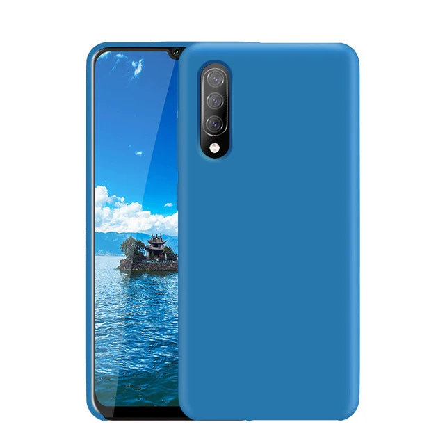 Для samsung A70 A50 A10 A20 чехол-накладка из мягкого жидкого силикона для samsung Galaxy A8 A6 PLUS A9 A7 противоударный чехол-накладка - Цвет: Синий