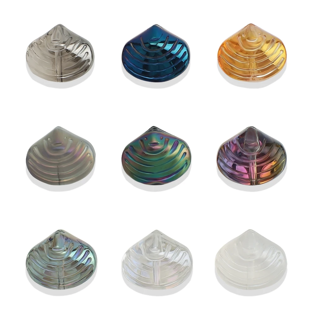 

20PCS Shell Shape Crystal Beads 12X14MM Mussel Glass Beads For DIY Necklace Handmade Charm Bracelet Jewelry Supplies New Arrival