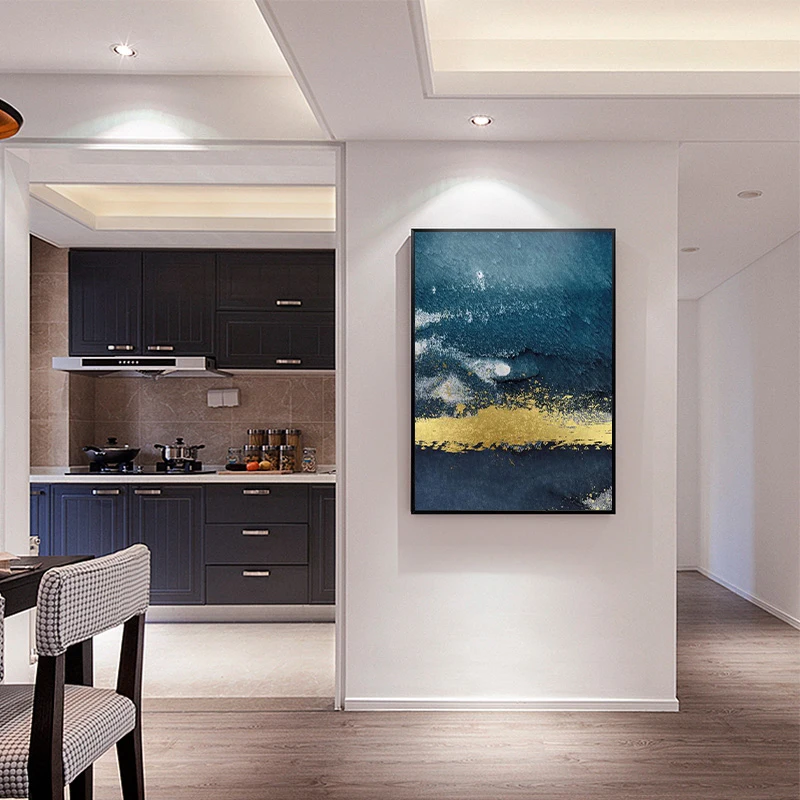 

Modern Abstraction Posters And Prints Fashion Oil Painting For Living Room Bedroom Golden Glitter Embellishment Art Picture