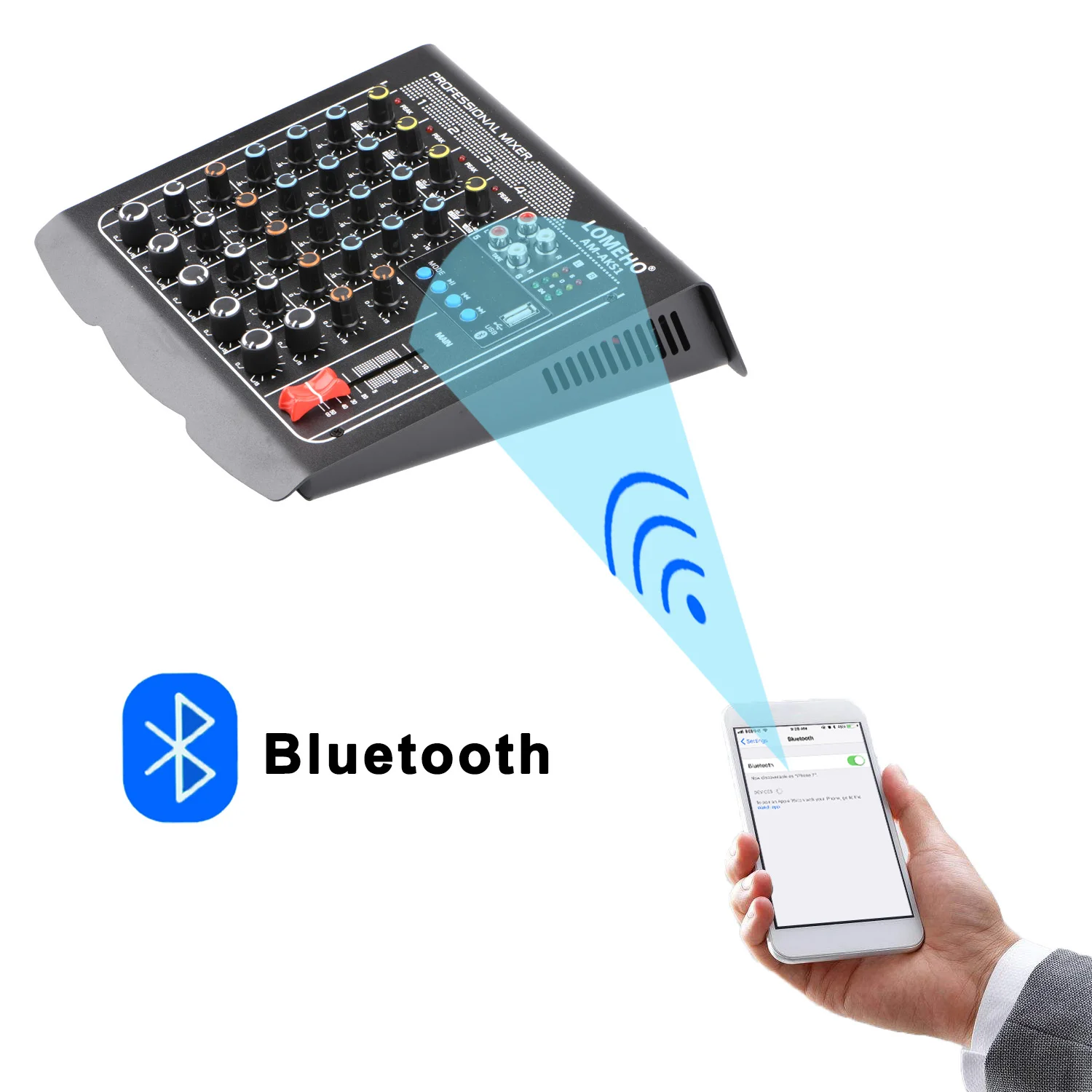 Lomeho AM AKS1 4 Mono 1 стерео 6 канальный Bluetooth USB проигрыватель запись караоке DJ вечерние