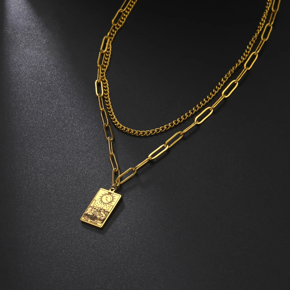 Винтажное Двухслойное ожерелье Таро мажорная Аркана языческая Астрология