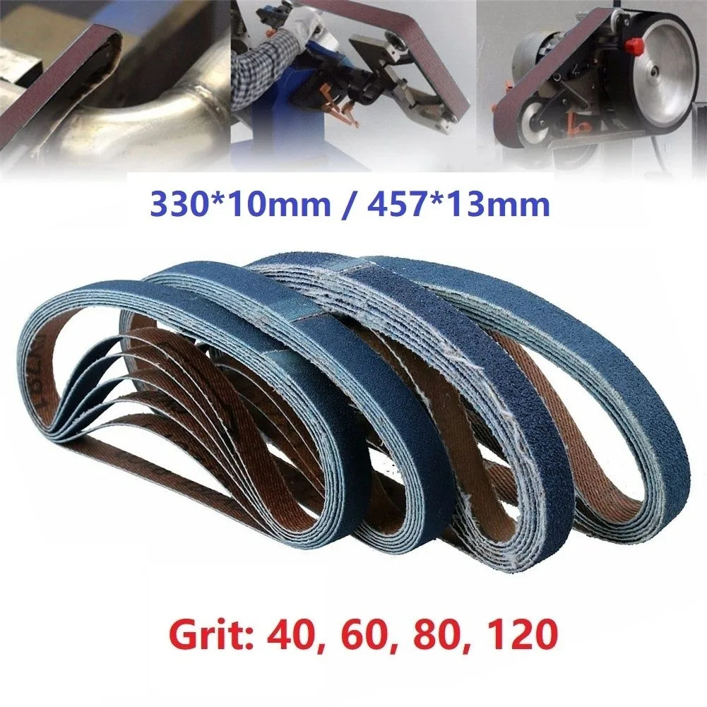 

10pcs 330*10 457*13 Sanding Belts Blue Zirconia Abrasive Belts Grit 40/60/80/120 Suitable For Wood Paint Varnish Plastics