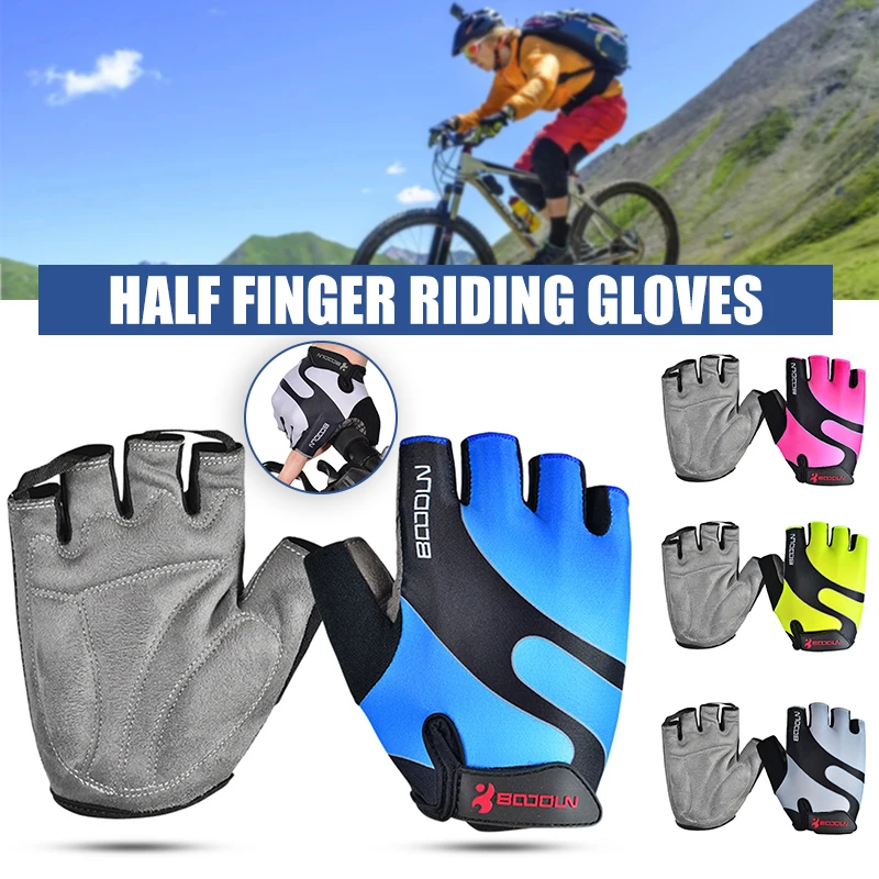 

Non-slip Half Finger Gloves with Wrist Wrap Support Padded Fitness Short Open Finger Glove for Riding Sports Summer B2Cshop