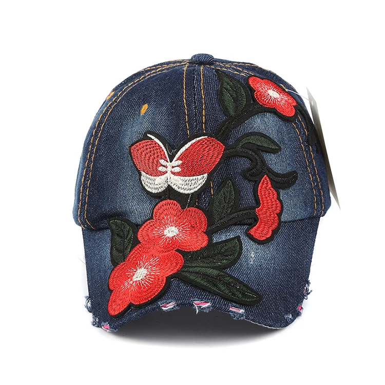 LVTZJ  New Spring Vintage Denim Baseball Cap Snapback Hat Summer Cap Hip Hop Floral Cap Hats For Men Women Grinding Multicolor
