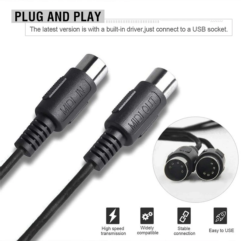 Аксессуары для правки музыки Переходник USB на 2 MIDI-интерфейса кабель конвертер ПК