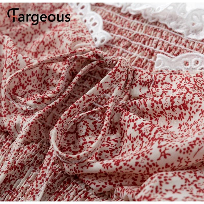 Винтажная женская блузка с цветочным принтом открытыми плечами весна 2020 модная