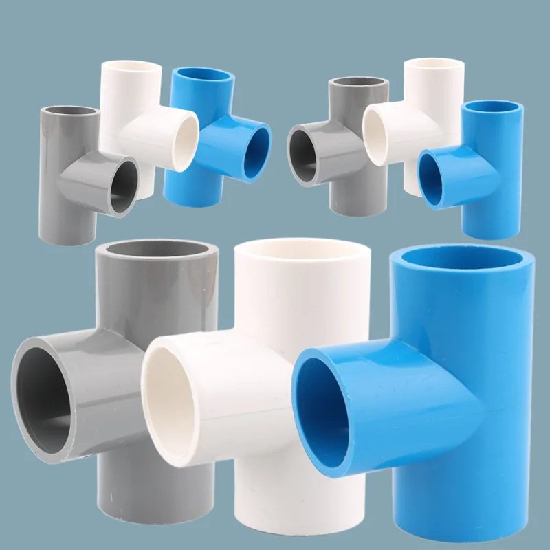 1pc 20 25 32 40 50mm PVC Pipe Tee connector Garden Irrigation 3 Way Joints Tube T Adapter Water Pipe Fittings