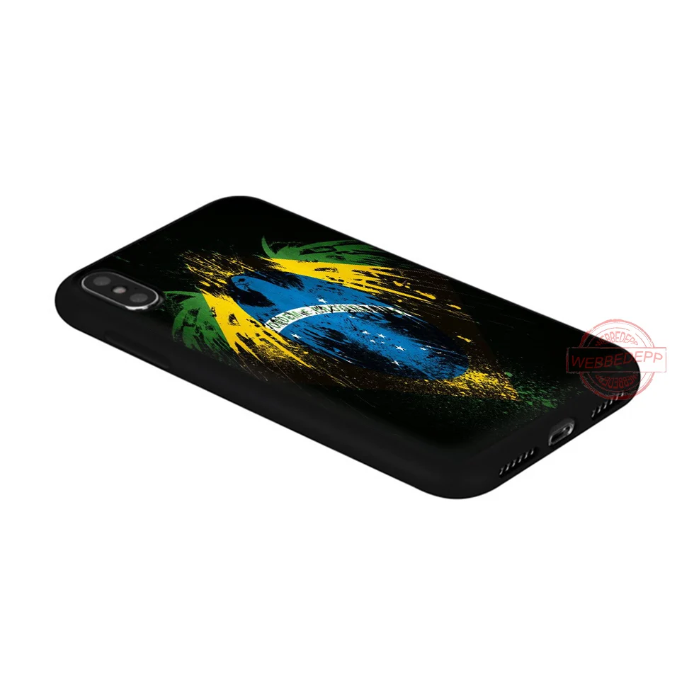 WEBBEDEPP бразильский флаг Мягкий Силиконовый ТПУ чехол для телефона iPhone 5 6 7 8 Plus X XS XR