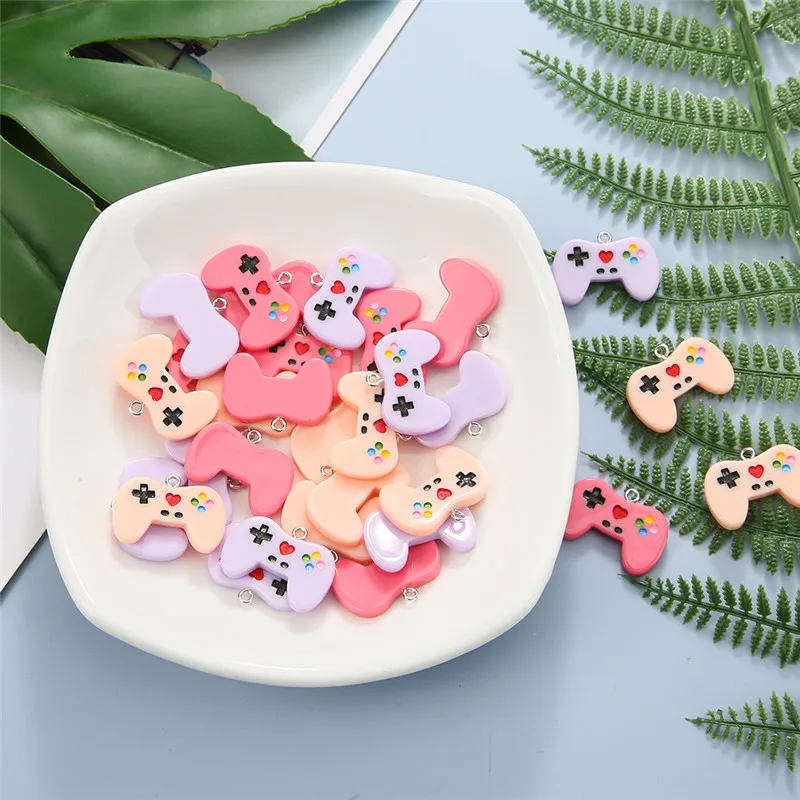 

10pcs/lot Resin Gamepad Charms Pendants DIY Necklace Keychain For Jewelry Making Accessories
