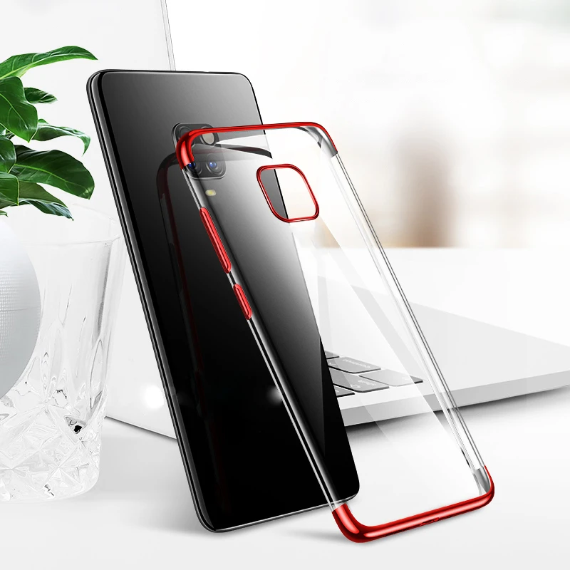 Чехол для Xiaomi Redmi Note 9 Pro прозрачный чехол с покрытием Мягкая силиконовая задняя