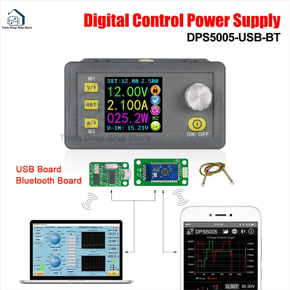 

DPS5005 50V 5A Communication Constant DC-DC Voltage Current Step-down Power Supply Module Buck Voltage Converter Voltmeter