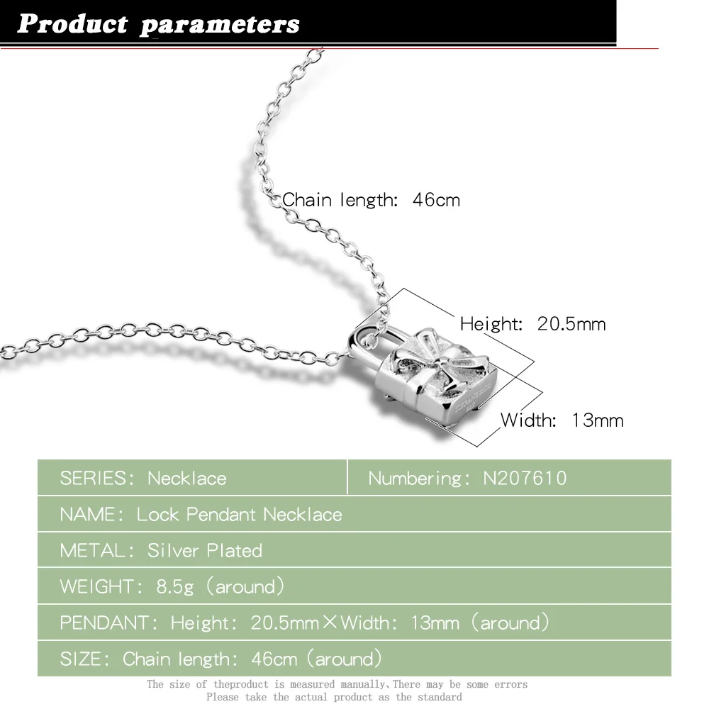 Женская цепочка серебряного цвета с подвеской-замком 46 см | Украшения и
