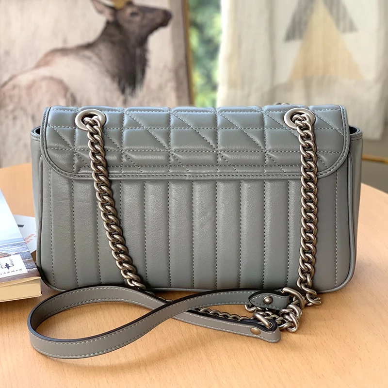 

Design Retro Geometric Pattern Chain Shoulder Strap Leather Shoulder Bag Ladies New Multifunctional Fashion Crossbody Bag