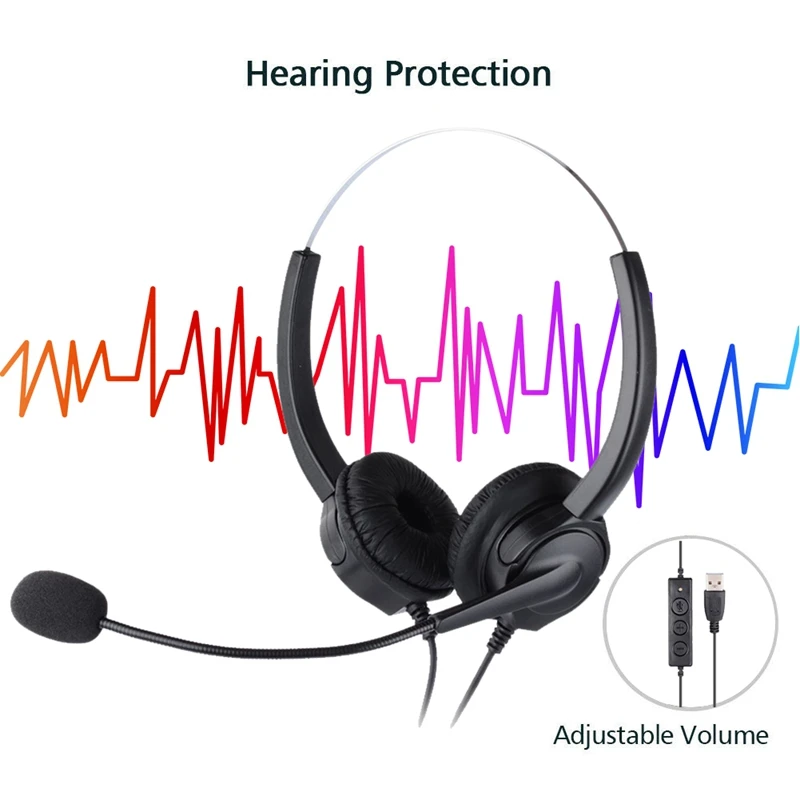 Бесшумная функция колл-центра USB гарнитура шумоподавление наушники для с