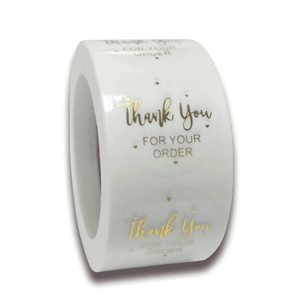 100 500 шт. спасибо за ваш заказ прозрачная Золотая этикетка для выпечки свадебная