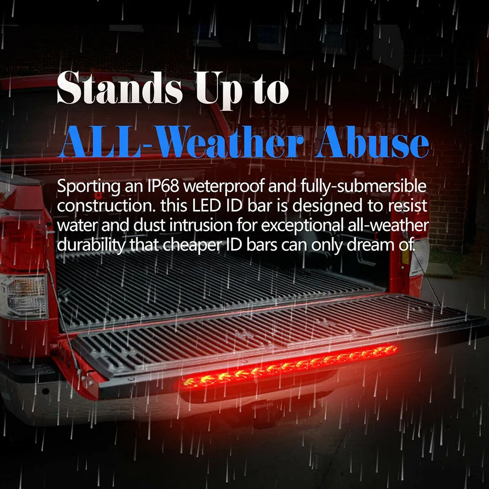 

2Pcs 15LED Red Car Brake Lights Bar Rear Parking Turn Signal Lamp Trailer Truck Lorry Stop Warning Light Universal