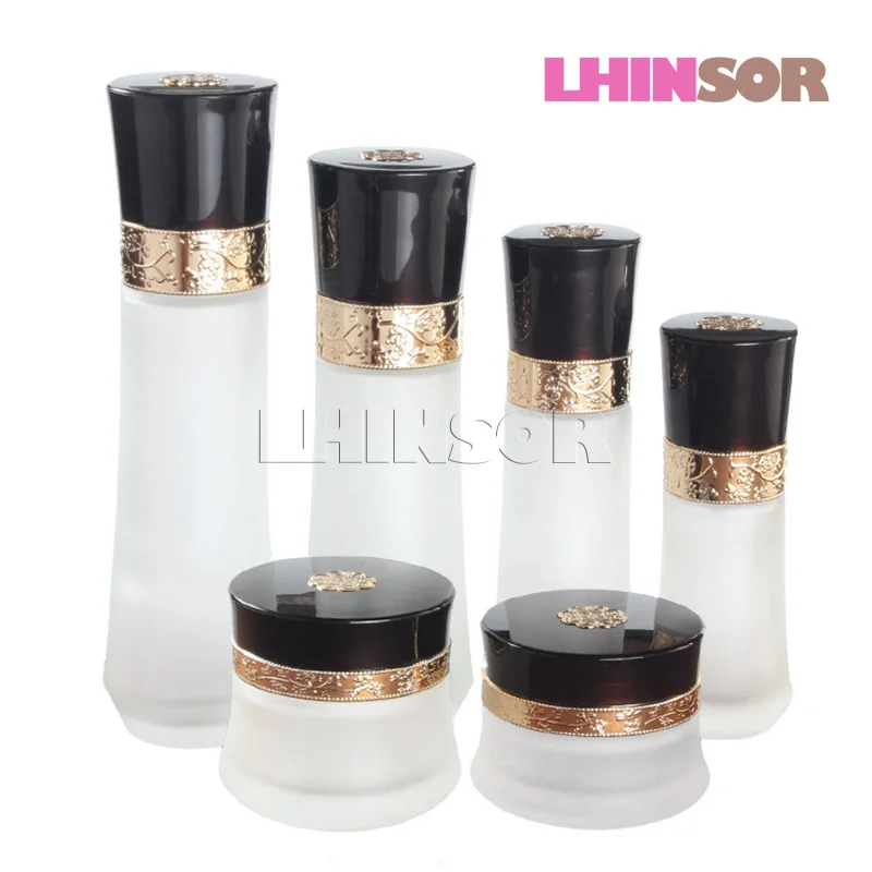 5 шт./лот пустая матовая стеклянная резьба декоративная крышка с узором бутылка