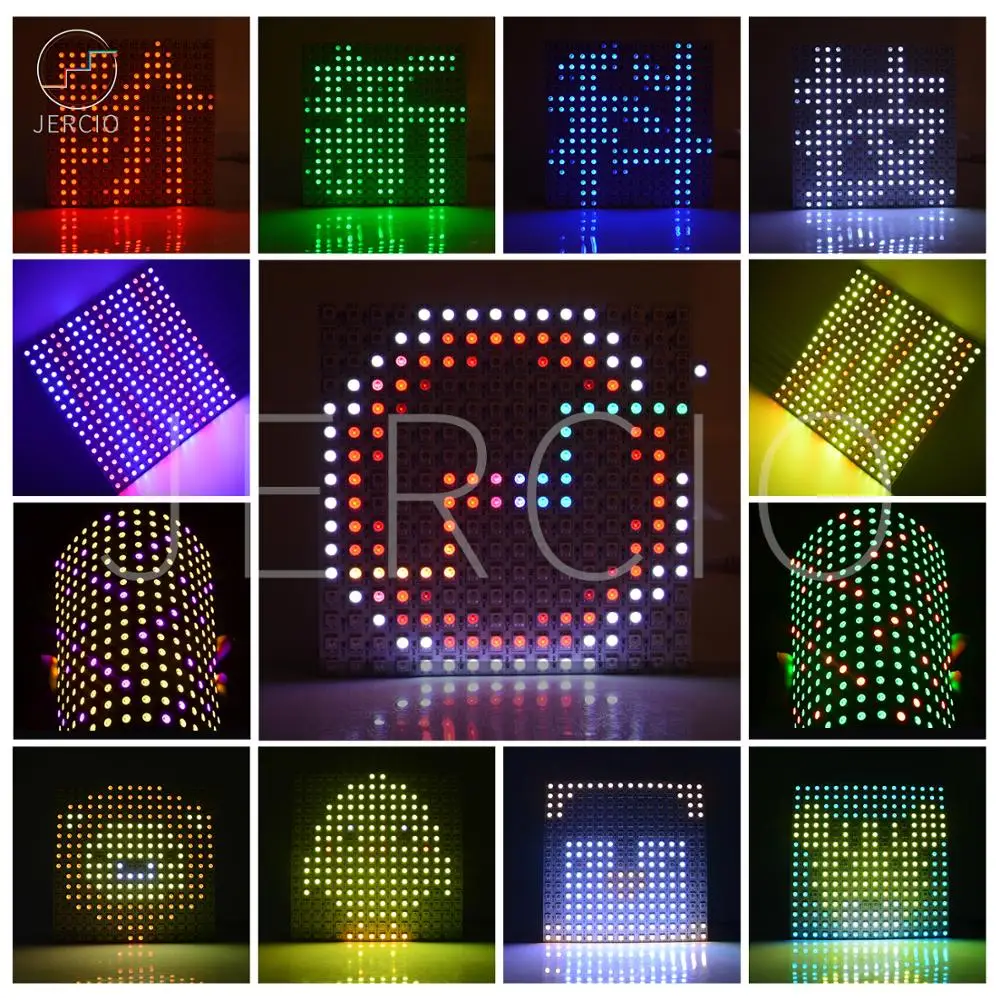 Пиксельная Светодиодная панель JERCIO 8X8 WS2812B SK6812 RGB DC5v IC чип цифровая светодиодная