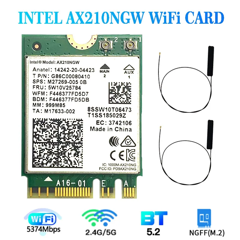 Беспроводной двухдиапазонный процессор Intel 210NGW ax210ngw 2 4 Гбит/с 5 802.11ax WiFi 6E AX210 |