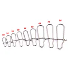 100 шт., вертлюги для рыболовных снастей из нержавеющей стали