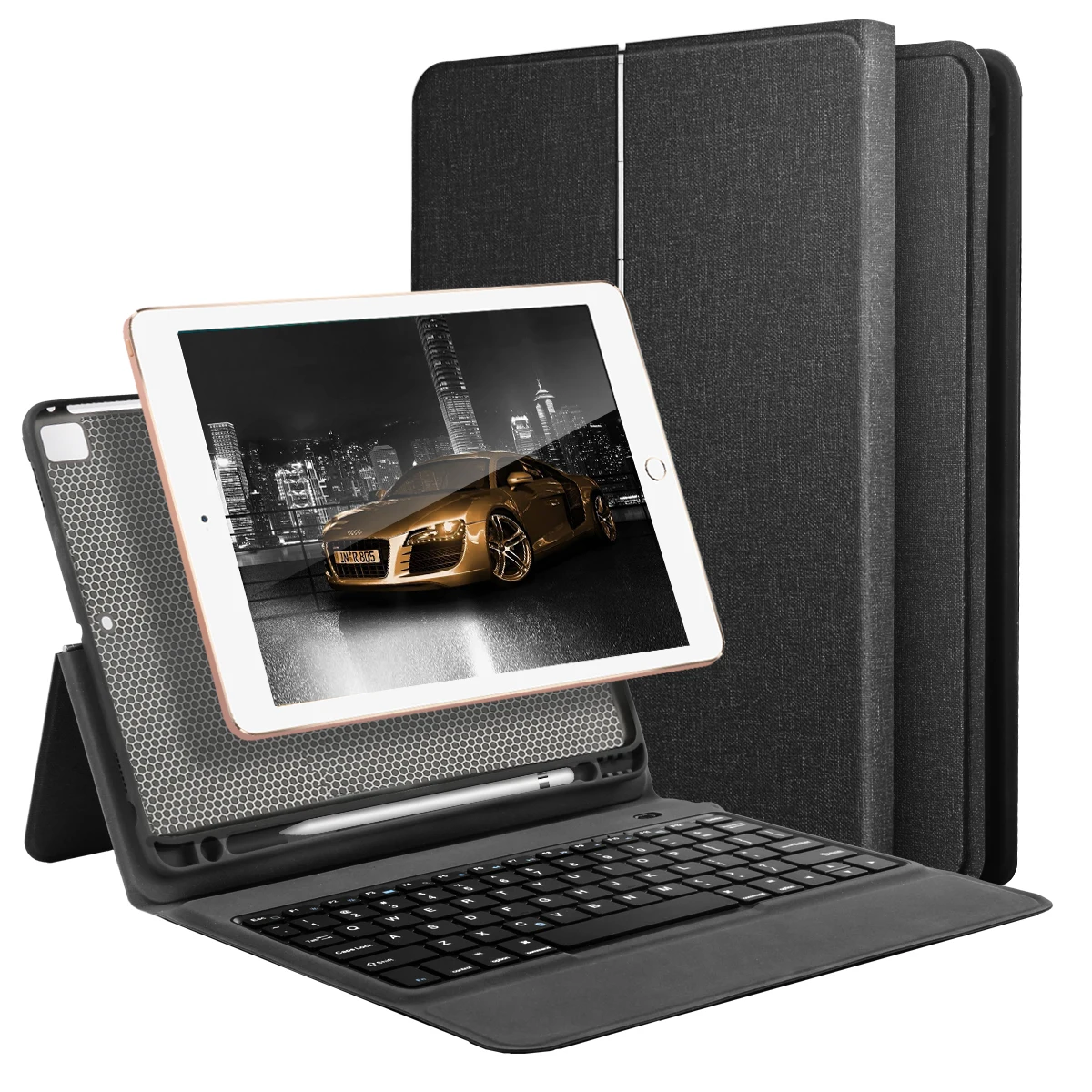 Черный цвет Bluetooth клавиатура чехол с карандашом держатель для iPad 9 7 2017 2018 Air 1 2 Pro |