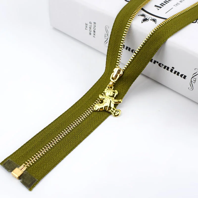 army green Meetee 2 шт 40-70 см 3# Металлические молнии Open-End Авто замок золотая молния DIY сумки кошелек Декор одежды молния Швейные аксессуары ZA049 - Цвет: army green