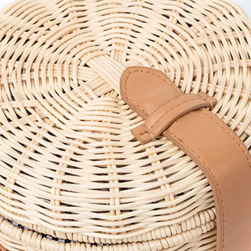 Женская соломенная сумка в богемном стиле БАЛИЙСКАЯ пляжная из ротанга