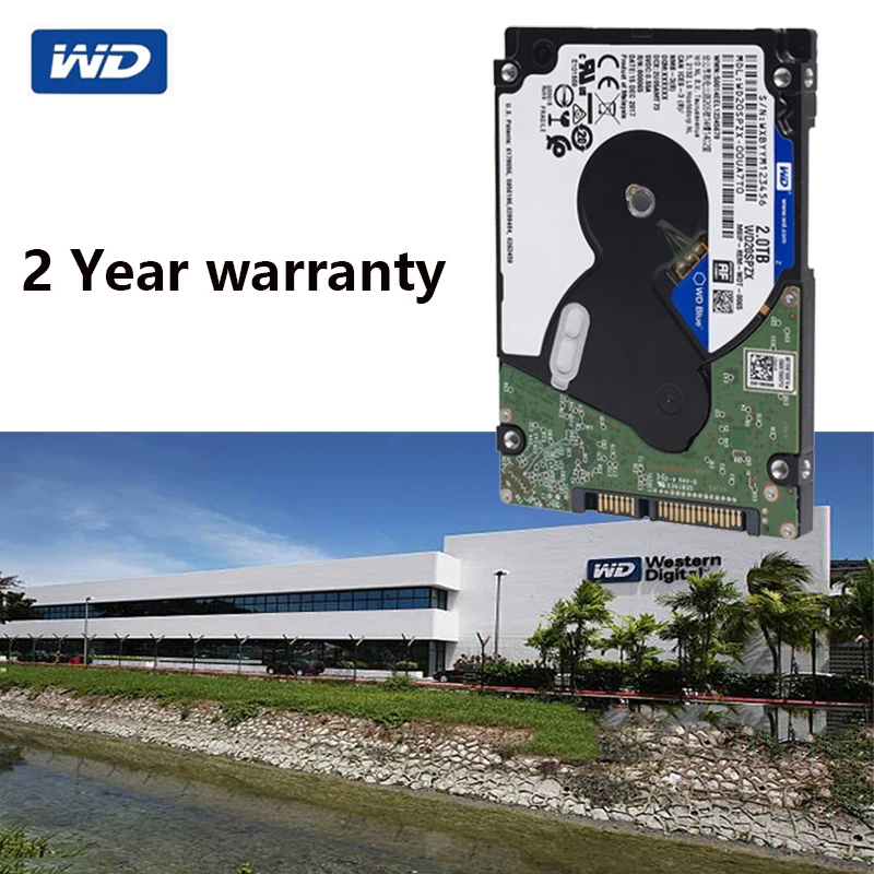 WD Blue жесткий диск 2 5 &quotSATA III внутренний 2000 Гб HDD HD 6 8 128 м 7 мм 5400 об/мин для ноутбуков