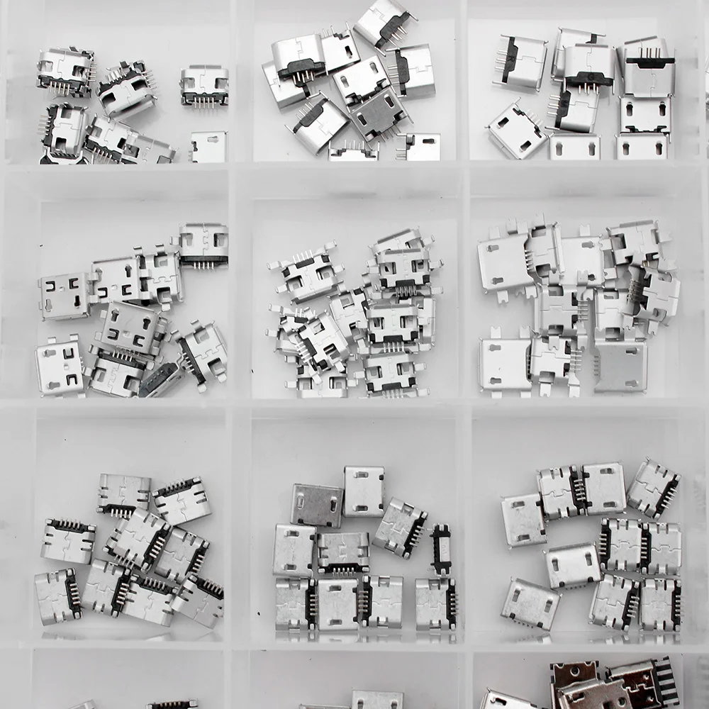 micro usb connector 240 pcsbox 24 models socket jack micro usb connectors set for android mobile phone oppo samsung huawei zte free global shipping
