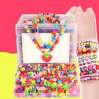 24 Grid Boxed Children DIY Beaded Braid Early Education Amblyopia Colored Handmade Necklaces Bracelet Beads Teaching Puzzle Toys