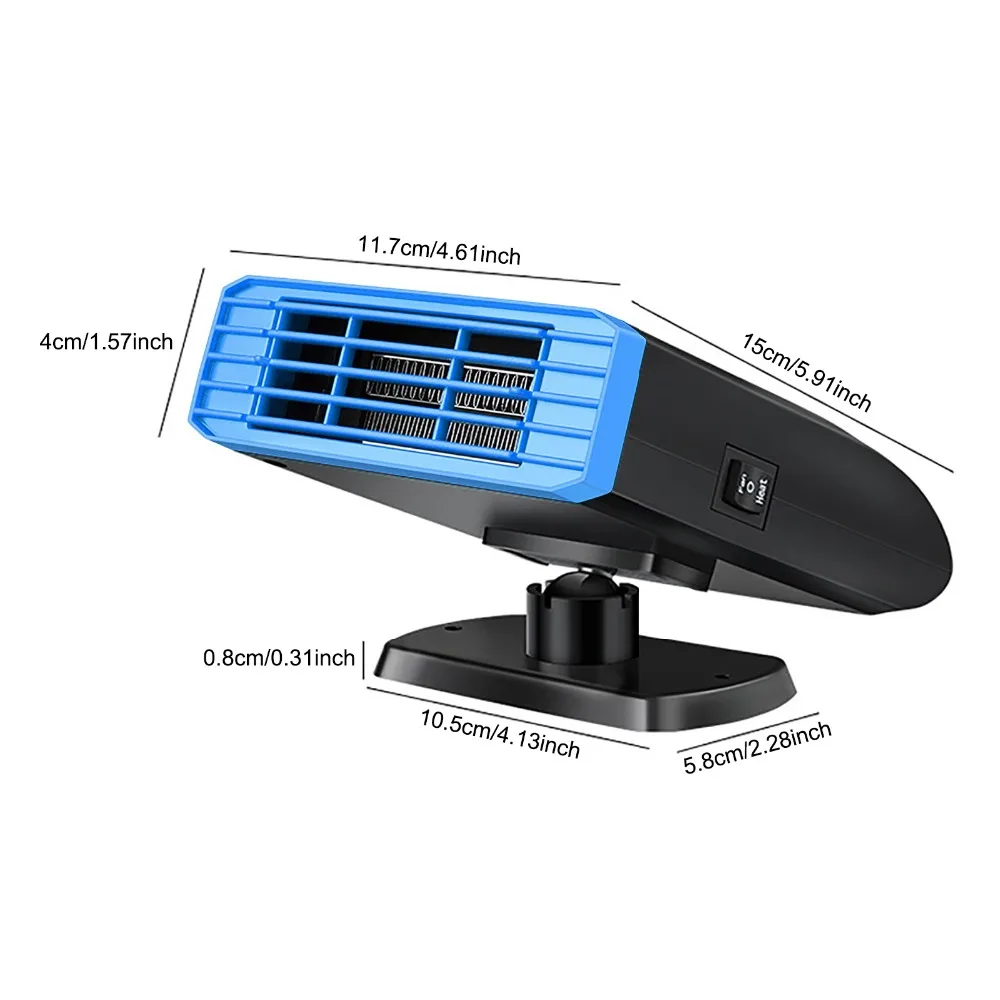 

Electric Air Heater For Car Portable Air Warmer 12/24V Cold And Warm Wind Mini Heating Cooling Fan Heater