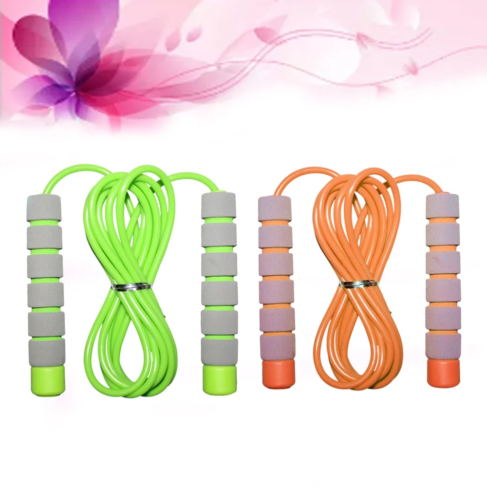 

2pcs Beautiful Adjustable Skipping Rope with Skin-friendly Handles for Kids(Random Color)