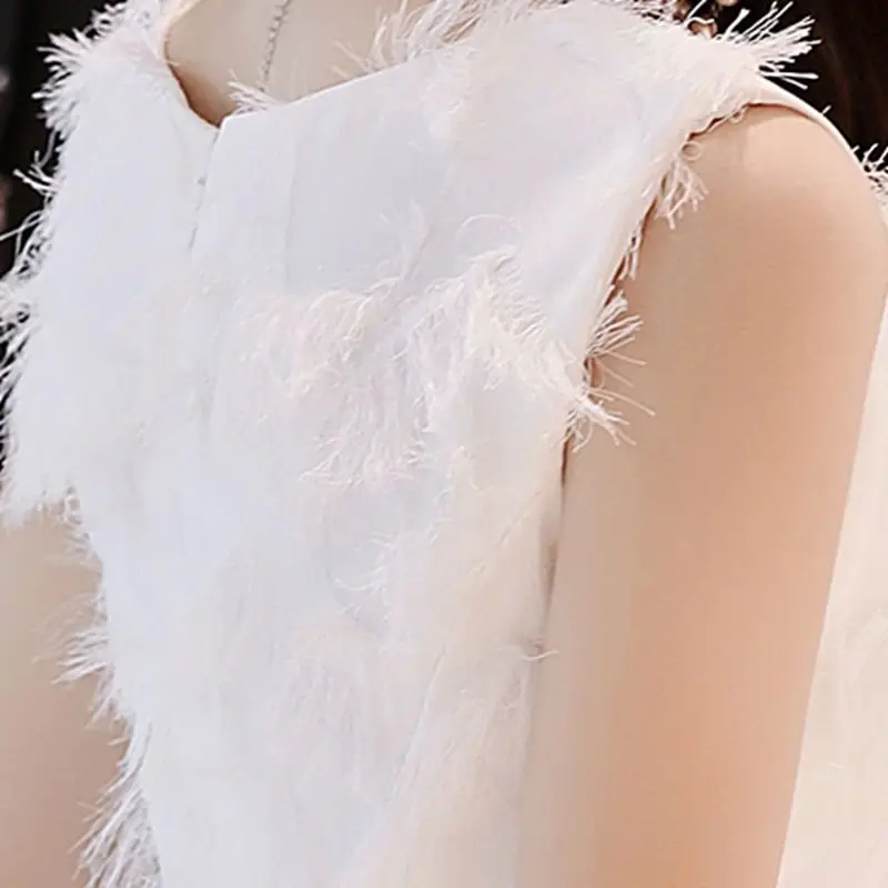 

Wedding dress White Women Gown A-Line Mini Party Dress Fashion Wedding Banquet Elegant Bride Evening Prom Bridesmaid dress