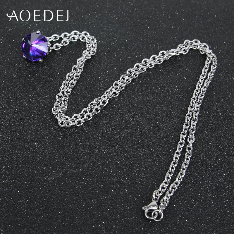 

AOEDEJ Punk Style Red Crystal Pendant Necklace for Men Women 316L Stainless Steel Necklaces Gothic Jewelry collar para hombre