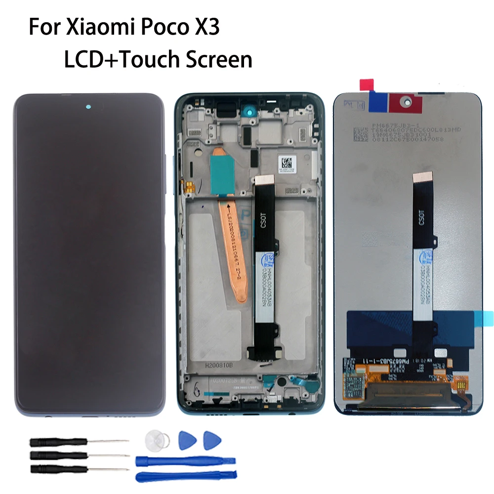 

Оригинальный ЖК-дисплей для Xiaomi Poco X3, сенсорный экран, дигитайзер в сборе для Xiaomi PocoX3, ЖК-экран M2007J20CG, запчасти для ремонта