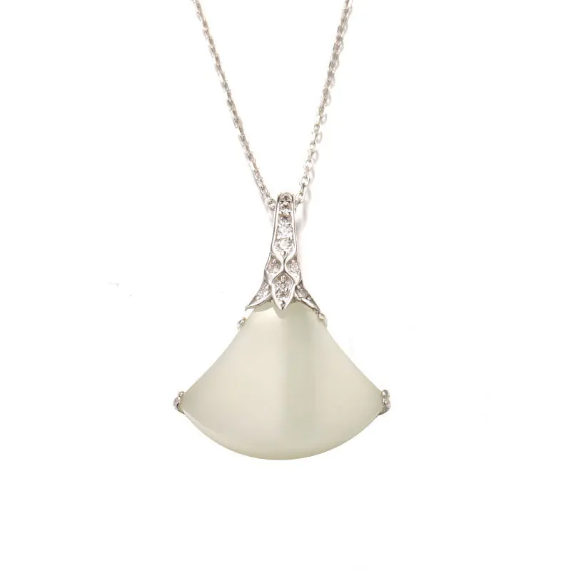

inlaid with hetian jade wholesale direct selling women's prosperous fan hetian jade jade pendant pendant hetian jade