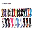 Компрессионные носки подходят для спорта, компрессионные чулки для защиты от усталости и боли, для предотвращения варикозного расширения колена, велосипедные носки, футбол