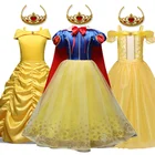 Детский костюм принцессы Белоснежки для девочек, косплей-вечеринка Красавица и чудовище, костюм на Хэллоуин