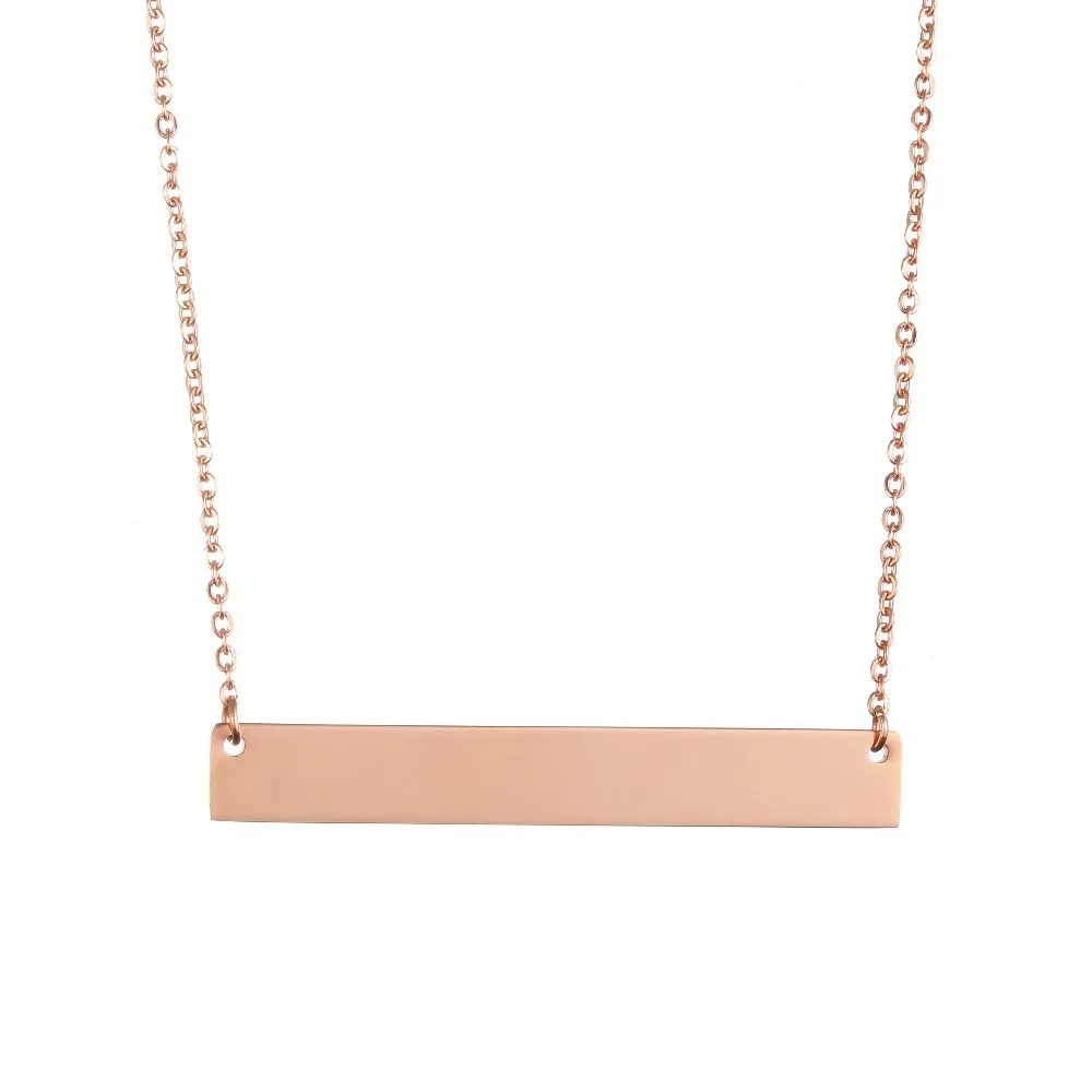 Персонализированные пустой бар кулон ожерелье цвета: золотистый серебристый