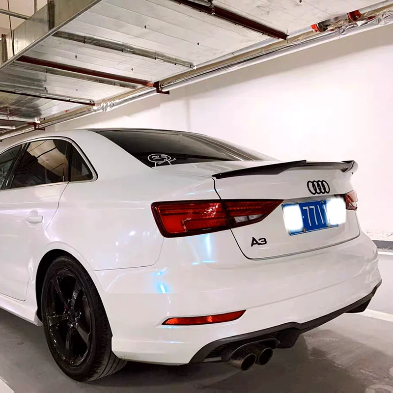 

For 13-20 Audi A3 Refitted S3 spoiler Hatchba with Non Perforated Fixed Wing High-quality ABS material