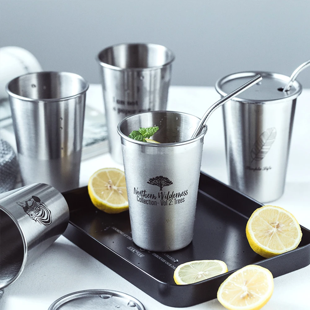 Пивная кружка с милым рисунком 304 нержавеющая сталь кофейная двойной стенкой